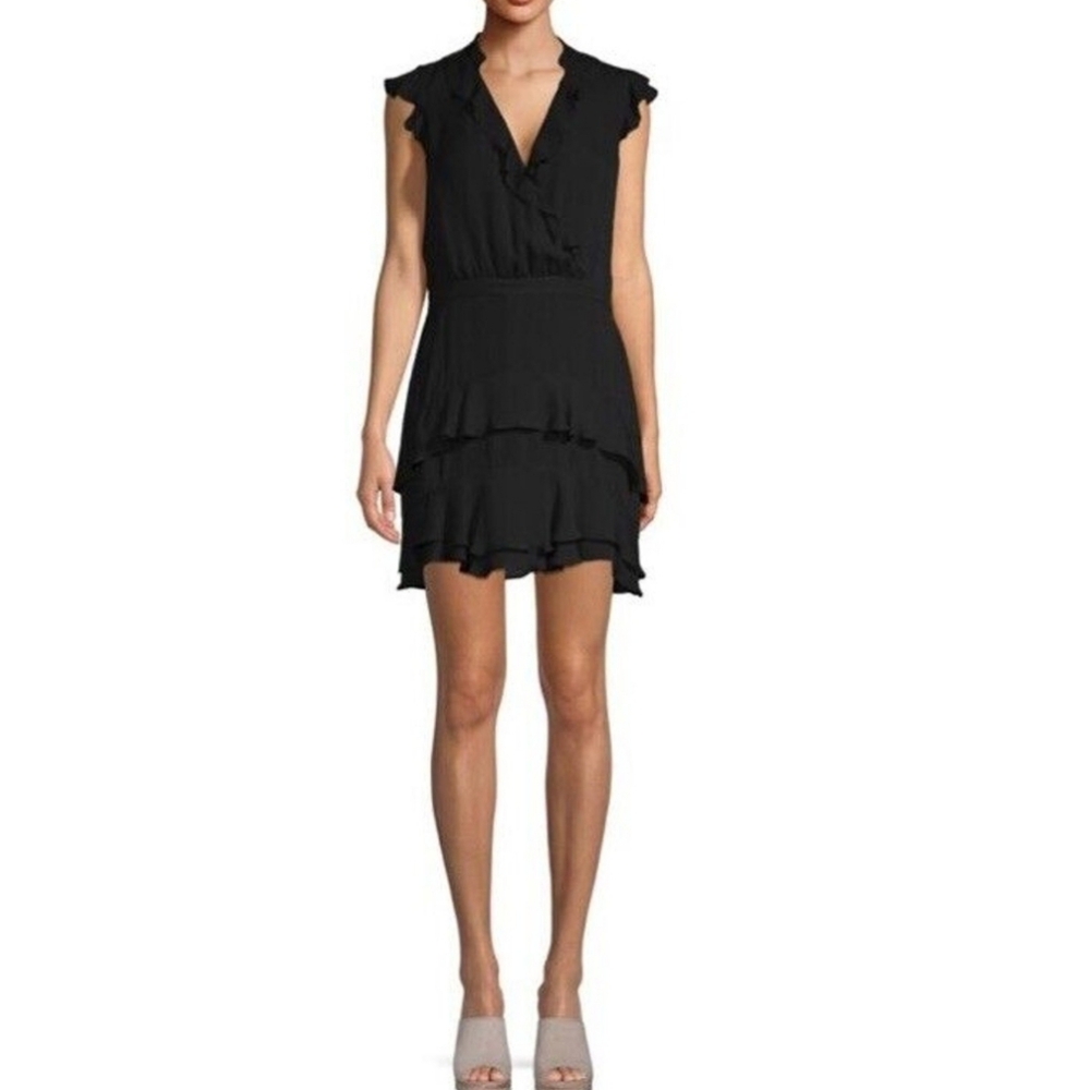 $319 All Silk Parker Tangia capsleeve ruffle dress incredibly flattering
